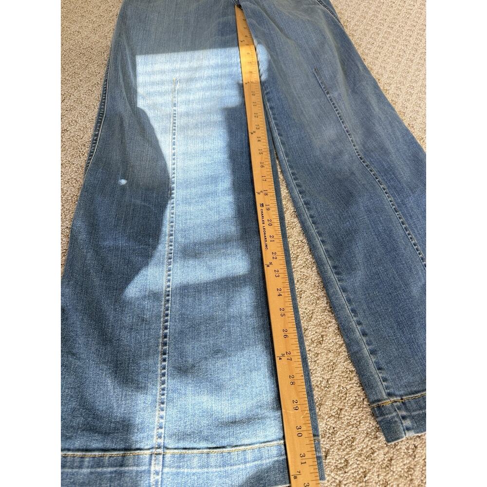 NEW $168 SPANX SMALL Seamed Front Wide Leg Denim Vintage Indigo Pull-on Jeans 32 - Picture 9 of 9
